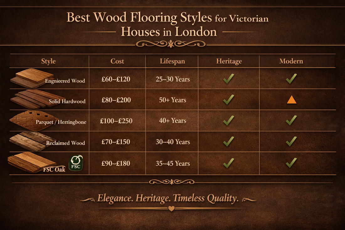 Best Wood Flooring Styles for Victorian Houses in London