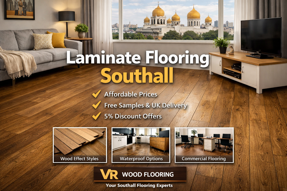 Premium laminate flooring delivered to Southall by VR Wood Flooring - free samples available