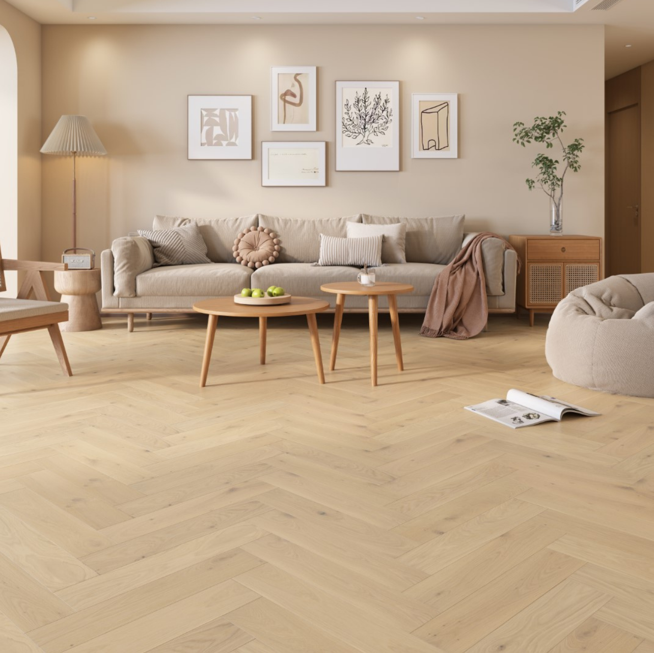 White Oiled Oak Engineered Wood Flooring – Scandinavian Light Oak Tone