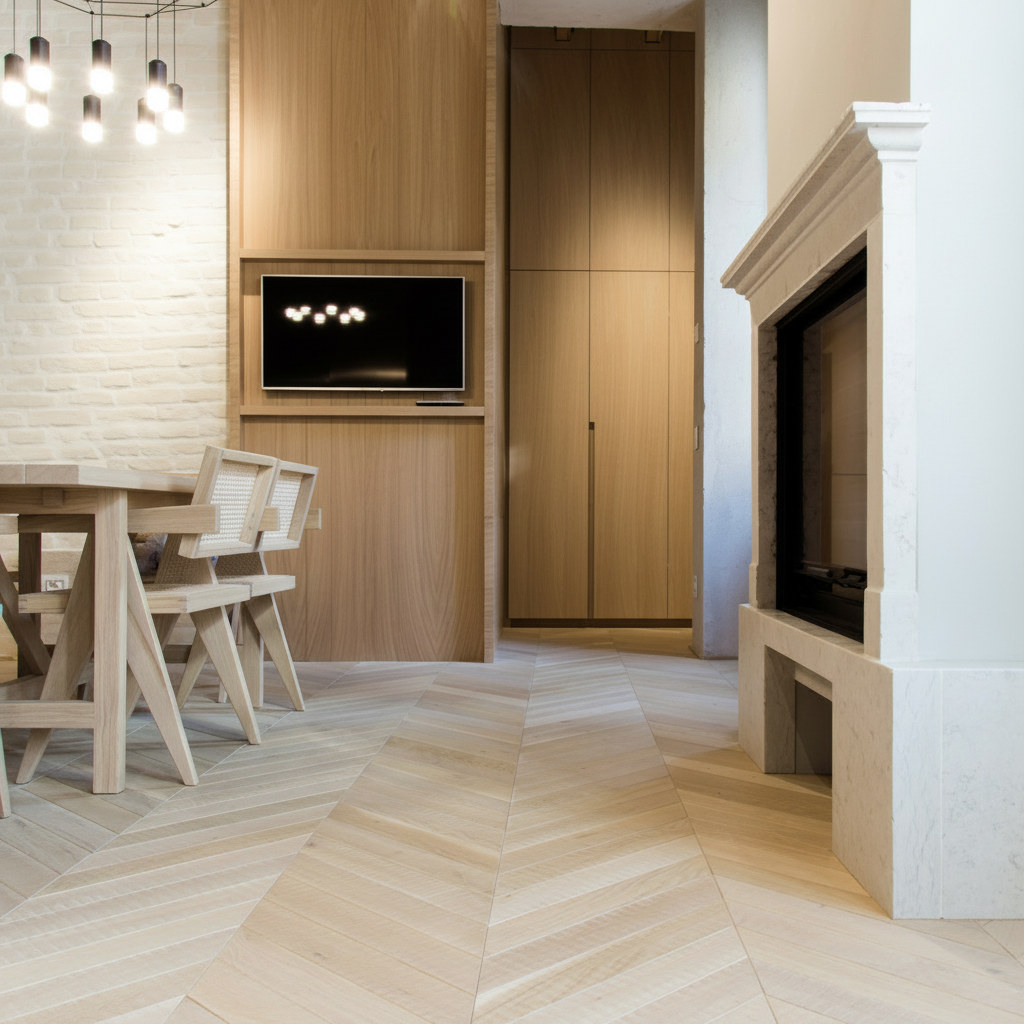 Natural Oak Chevron Parquet Flooring – Real Oak Parquet