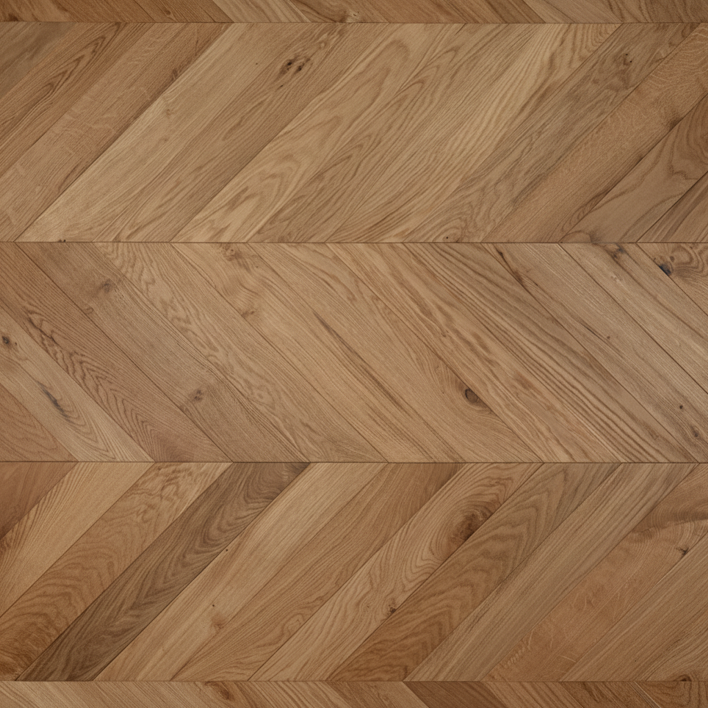 Invisible Lacquered Chevron Oak Flooring – Natural Matt Chevron Parquet