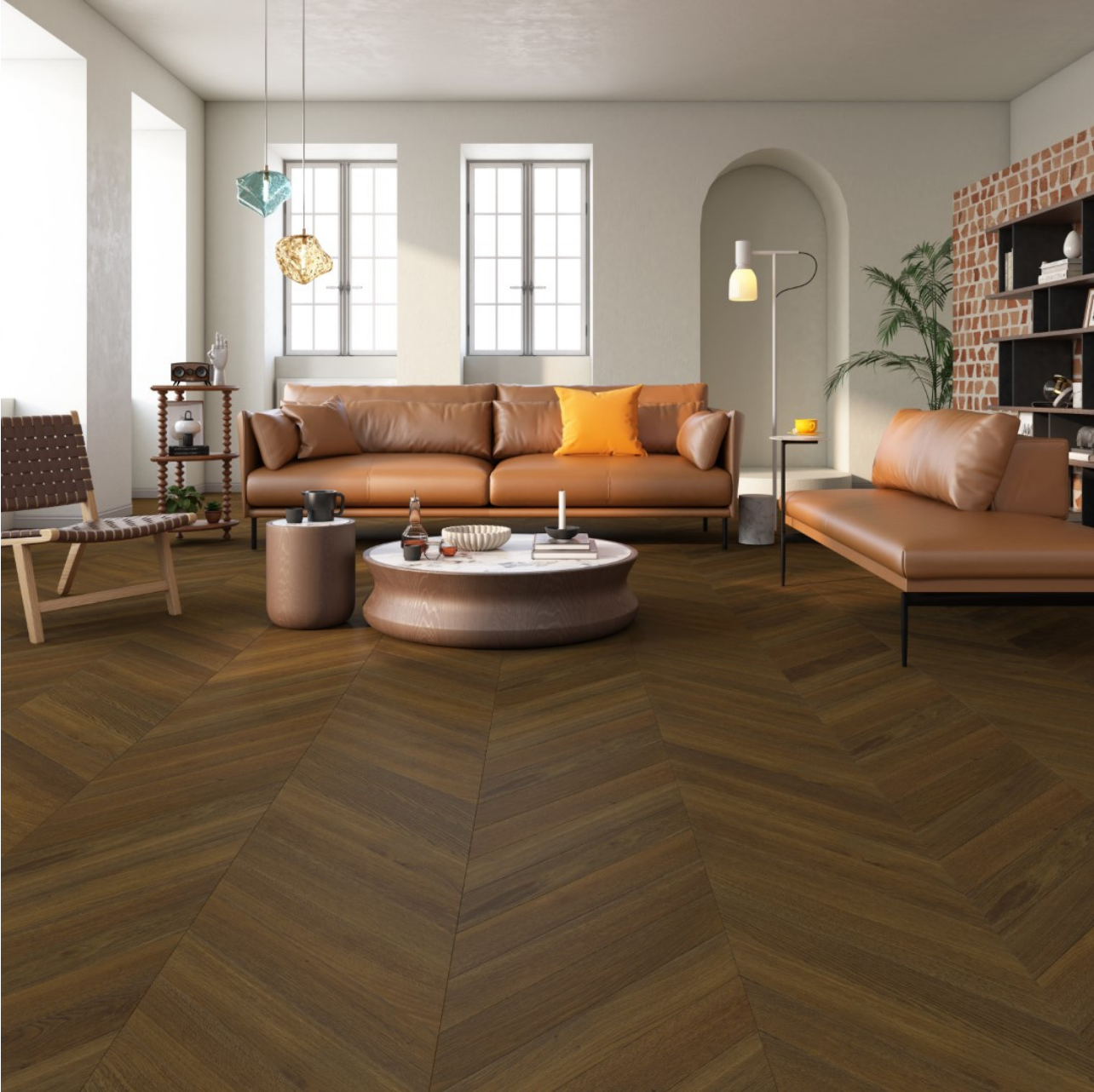 Pale Matt Lacquered Oak Chevron Flooring – Light Scandinavian Chevron