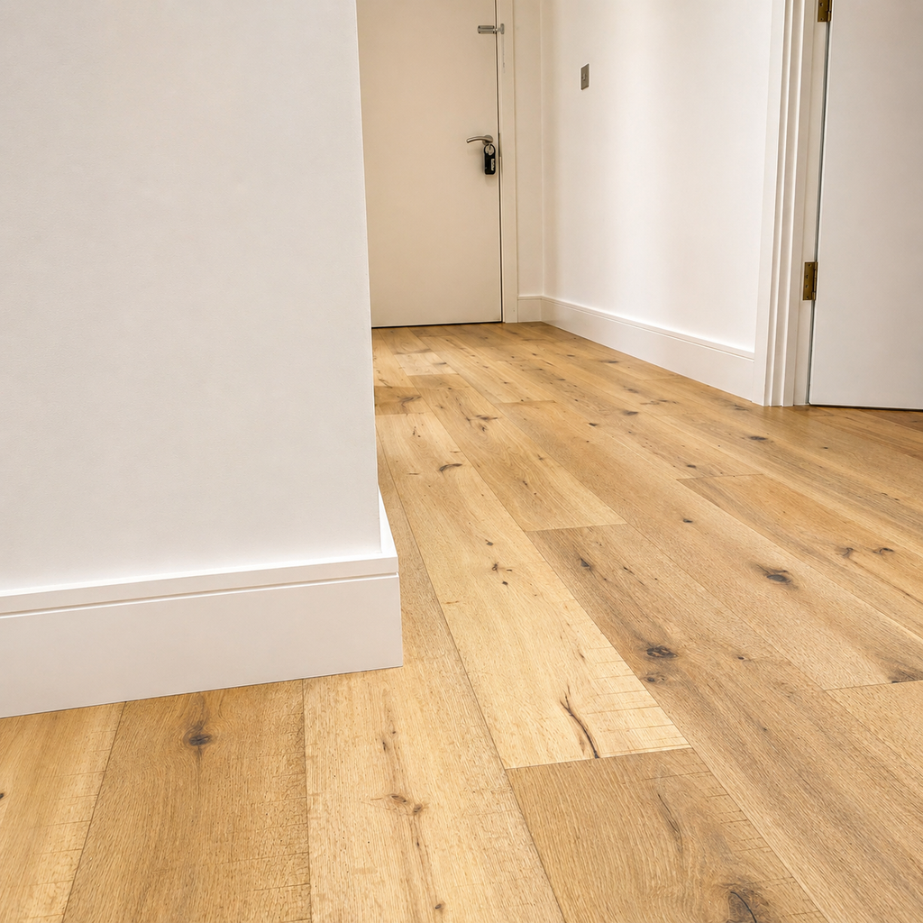 Distressed White Washed Oak Engineered Flooring – Aged Coastal White Finish